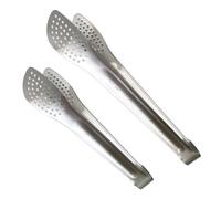 UPTALY 2 pcs SUS304 Stainless Steel BBQ Tongs (29 cm + 24 cm), No Welding, Minimalist Style, with Long Handle, Japanese Yakiniku Tong, Small Serving Tong for Cooking, Grilling, Buffet