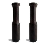 UPTALY 2 pcs Wooden Pestles (7'' x 1.5''), Natural Brown Black Color, Africa Ebony Blackwood, No Splicing, Solid Wood Tamper, Replaceable Pestle, Spare Manual Grinding Stick, Long Kitchen Pestle