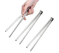 UPTALY 3 pcs Stainless Steel Slim Tongs (8 inch), Japanese Barbecue Tweezers, Lightweight Yakiniku Tongs, Korean Grill Tong, Upscale Sushi Tong, Small Kitchen Tong