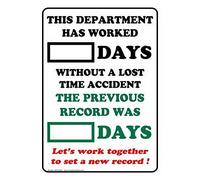 Uptell Dry Erase Days Without A Lost Time Accident Sign Metal Signs Funny Yard Sign Outdoors Warning Signs Tin Plate Poster 8"x12"