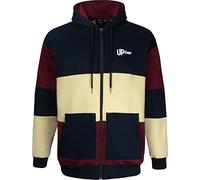 Uptheir Apollo Men's Contrast Zip Hoody Navy and Yellow - Comfortable Fit Large Hooded Sweatshirt with Pouch Pockets - Plus Size Casual Sports Jacket (UK, Alpha, M, Regular, Regular)