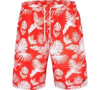 Uptheir Mens Camar Leaf Print Swim Shorts - Red - 5XL
