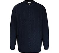 Uptheir Mens Jagger Long Sleeve Cable Knit Sweater - Blue - 4XL