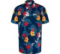 Uptheir Mens Lars Tall Tropical Floral Print Polo Shirt - Blue - MT