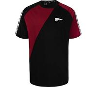 Uptheir Men's Loyal Cut & Sew Crew Neck T-Shirt - Red Black (UK, Alpha, L, Regular, Regular)