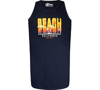 Uptheir Mens Tanner Tall California Beach Graphic Print Vest - Blue - 1XLT