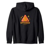 Uptober Bitcoin Cute Crypto Heart Playful Fly To The Moon Zip Hoodie