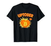 Uptober Bitcoin Heart Cute Comic Crypto Fly to The Moon T-Shirt