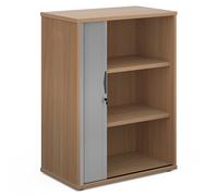 upton 1 door tambour storage cabinet in beech with 2 shelves