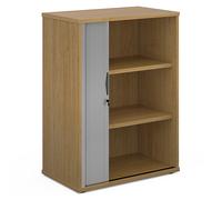 upton 1 door tambour storage cabinet in oak with 2 shelves