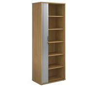 upton 1 door tambour storage cabinet in oak with 5 shelves