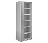 upton 1 door tambour storage cabinet in white with 5 shelves