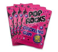 UpTop Treats Crackling Gum POP ROCKS® Candy | Includes 4 Individual Packs of Traditional Bubble Gum Flavor Mini Rock Popping Candies that Turn into Gum