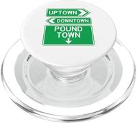 Uptown, Downtown, Poundtown Green Road Sign Road Signage PopSockets PopGrip for MagSafe