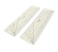 UPTTHOW 2PCS Hot Hem Ruler Sewing Fabric Ironing Tool Seam Allowance Press with Dry or Steam Iron Heat Resistant Non-slip Craft Accessories for Clothes Quilting and Folding CM INCH set(long ruler)