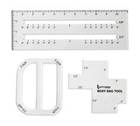 UPTTHOW 3Pcs Boxy Bag Making Templates Notion for Beginners, Clear Acrylic Sewing Tools Set with Boxed Bag, Curve Bag, Zip Pocket