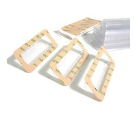 UPTTHOW Clear Plastic Dome Lip Balm Money Holder Craft Waterproof Rectangle Chapstick Money Cash Pounches Gift with Adhesive Back Card Making 50PCS