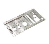 UPTTHOW Culinary Ruler Stainless Streel Mini Cutting Reference Template Cooking Measurement for Food Essential Kitchen Tool with Weight Temperature Baking Conversion Chart for Beginner and Chef (5*3")