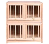 Upturned Double-door Bird Breeding Box, Carrier Pigeon Pairing Cage With Pull-out Feces Tray, Solid Wood Outdoor Racing Nest Box Pigeon Cage(Natural*2pcs)