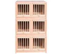Upturned Double-door Bird Breeding Box, Carrier Pigeon Pairing Cage With Pull-out Feces Tray, Solid Wood Outdoor Racing Nest Box Pigeon Cage(Natural*3pcs)