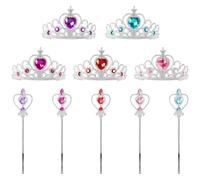 UptVin 10 Pieces Fairy Wand Set, Princess Magic Wand Set Queen of Hearts Accessories Queen of Hearts Crown for Princess Dress-up, Cosplay, Birthday Parties