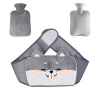 UptVin 3 Pcs Hot Water Bottle, 1L Hot Water Bottle with Cover Rubber Hot Water Bag Soft Artificial Plush Fur Water Cover with Hand Waist Warmer Cover for Pain Relief Waist Back Neck Shoulders