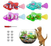 UptVin 4PCS Swimming Robot Fish Toy for Cats, Toy Fish, Robot Fish, Cat Interactive Pet Toy Electric Fish with LED Light, Toy Fish Swimming Pet Toy for Cats