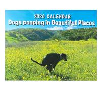 UptVin Dogs Pooping Calendar 2026, Dogs Pooping in Beautiful Places 2026 Humor Funny Wall Calendar for Dog Lovers Gag Gift for Birthdays, Christmas Special Occasions