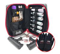 UPUMP DIY CO2 TYRE REPAIR KIT EMERGENCY CAR VAN MOTORCYCLE TUBELESS TYRE PUNCTURE REPAIR TOOL KIT WITH 5 x 16G/25G CO2 CARTRIDGES + MAINTENANCE CUT-RESISTANT SAFETY GLOVES (16g + Gloves L)
