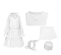 UPUPCOS Sua Cosplay Costume Alien Costume White Dress Blouses Skirt with Scarf Suits Uniform Halloween