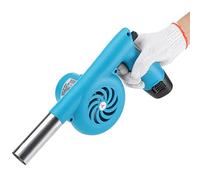 Upupto Portable Handheld Electric BBQ Fan Air Blower - Barbecue Fan Air Blower Power by 12V Rechargeable Battery - for Camping Cooking Hiking Picnic,Blue,US Plug