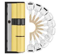 Upvc Door Cylinder Lock Security 10 Keys Lock Replacement Security Entrance Door Cylinder Knob Defiant Double(A37.5B72.5 L110mm)