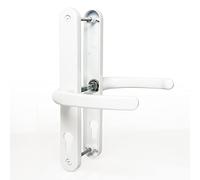 UPVC Door Handles Set Suits Fullex Locks - White - Lever/Lever - 68mm PZ (Centres) - 215mm Screw to Screw - Backplate 245mm X 34mm - UPVC, White Replacement PVC