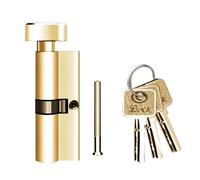 Upvc Door Lock,Cylinder Lock 2pcs Thumb Turn Cylinder Barrel Door Locks Pick Anti Brass Thumbturn Alloy(Gold 70x29mm)