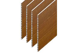 uPVC Hollow Soffit Cladding Panels - Golden Oak Plastic Soffit Board - 5 Metre Length x 300mm Wide x 4 Length Pack