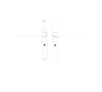 UPVC Low Projection 92PZ Door Handle 250mm x 34mm Slim Backplate Multipoint Lever Replacement for UPVC Composite Patio Doors (Left Hand, White)
