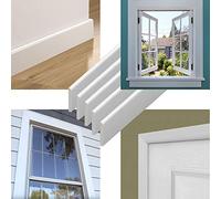 UPVC Plastic Trim 65mm x 1.25m x 5 Pack - White Architrave Skirting Board/Window Finishing Trim