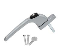 uPVC Universal Window Handle Inline Locking Espag Double Glazing Matte Silver 40mm