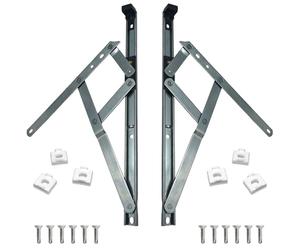 uPVC Universal Window Hinge Kit Double Glazing Friction Stay PVC 13mm 17mm Stack Non Handed Stainless Steel (10 inch)