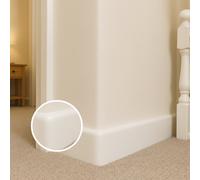 White Plastic UPVC Trim 90mm x 5 Metres, Plastic Edging Trim for Fascia Boards, Window Sills and Doors, Architrave Skirting Board Flat Plastic Strip, Easy Fixing, Square Edge Profile