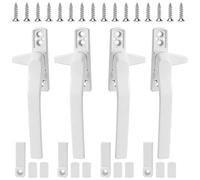UPVC Window Handle, 4-Piece Set of Window Handles for UPVC Windows, Secure Locking Mechanism for Home Safety, Durable White Window Handles for Multiple Window Types