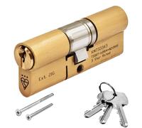 UPVCSTORE TS007 3 Star Euro Key Key Cylinder 35/35 (70mm) Satin Brass Anti-Snap BSI Kitemarked High Security Lock Barrel uPVC Composite Doors