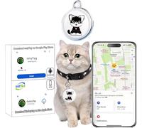 Upven GPS Tracker for Cats-Cat Tracker Collar-Market Leading Pet GPS Location Tracker | No Charging Required | No Monthly Fee | Waterproof | Works with Any Collar (Android and iOS Universal)