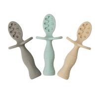 Upward Baby 3 Pack Silicone Baby Feeding Spoon with Anti-Choke Barrier - Baby Spoons Self Feeding 6 Months - First Stage Infant Supplies and Toddler Utensils - Baby Led Weaning Soft-Tip Training Spoon