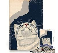 Upward Gaze︰ A Cat's Perspective 1000 Piece Jigsaw Puzzle for Adults Strategic Think Mind Calming Fun Precise Fit (50x75cm)
