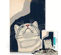 Upward Gaze︰ A Cat's Perspective 1000 Piece Teenager Puzzles Mental Focus Game Precision Cut Smooth Edges Christmas Stocking Stuffer Game (38x52cm)