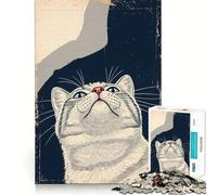 Upward Gaze︰ A Cat's Perspective Jigsaw 1000 Piece Mind Skill Play Stable Fit No Shifting Parts Enjoyable Pastime for Long Weekends (50x75cm)