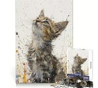 Upward Kitten Gaze 1000 Pieces Jigsaw Puzzles for Teenagers Memory Strength Restful Escape Fine Cut Festive Surprise (38x52cm)