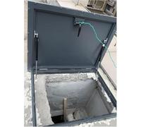 Upward Lifting Attic Hatch Access Door Ceiling, Outdoor Basement Cellar Door Cover, Customized Manhole/Cellars Exit Lid with Hydraulic Support Rods & Handle, Black Square Metal Cap(24" Lx39 W)
