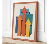 Upward Momentum Geometric Canvas Wall Art Print 18x12 Inch